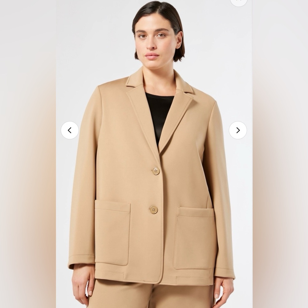 MARINA RINALDI STRETCH TECHNICAL JERSEY JACKET - CAMEL NWT- 14 (M) Camel color